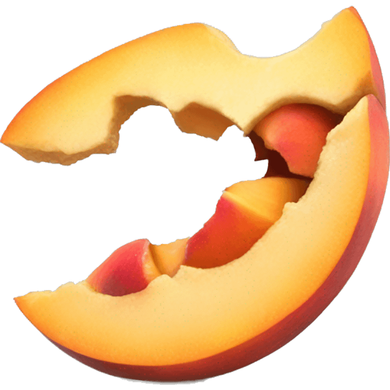 Biting a peach emoji