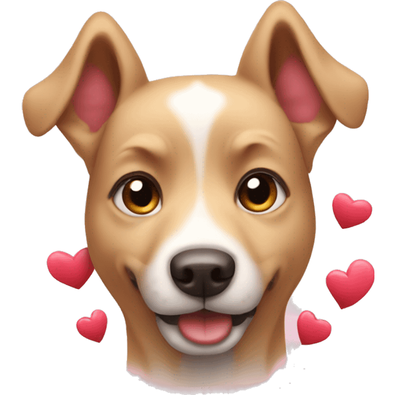 Dog with hearts emoji