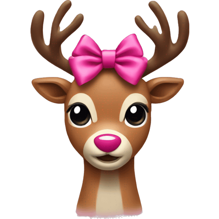 Rudolph with pink bow emoji