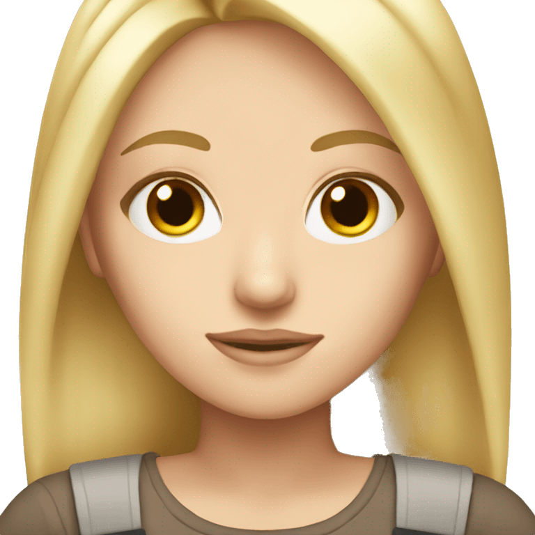 Blonde white girl with brown eyes and straight  emoji