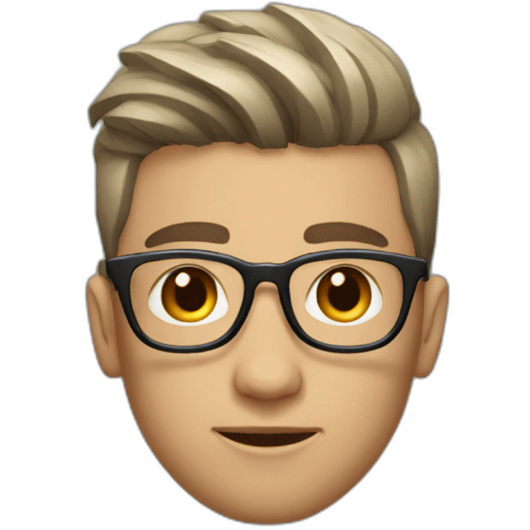 Testosterone hipster with short haircut emoji