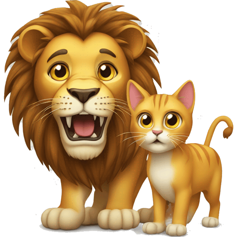 Lion scares a cat emoji