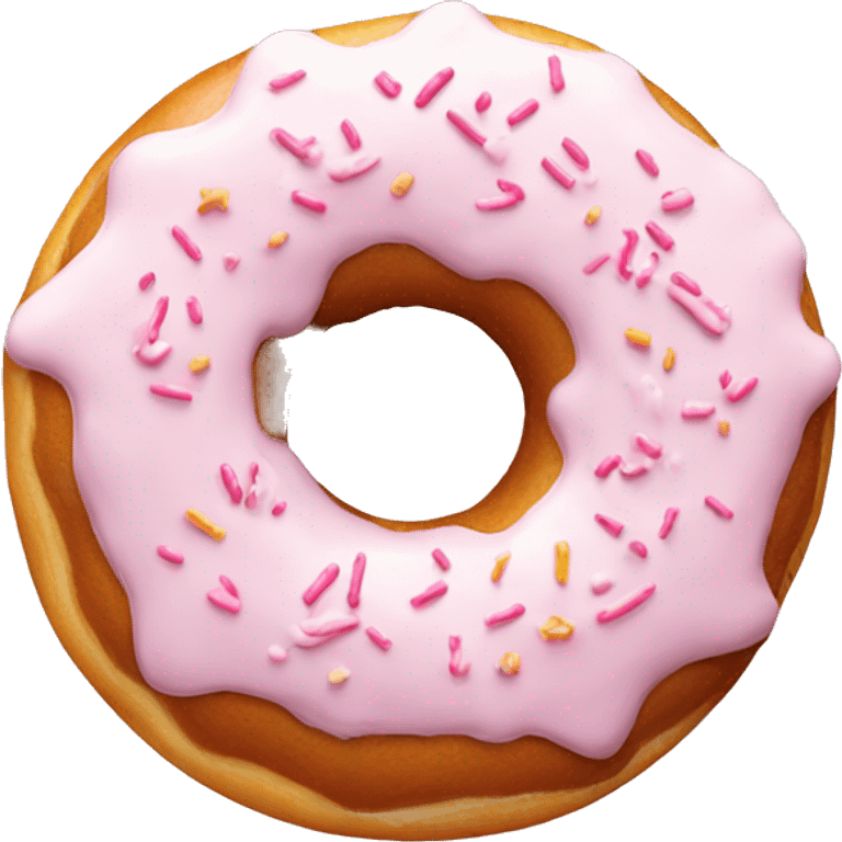 Donut with white frosting and light pink sprinkles  emoji