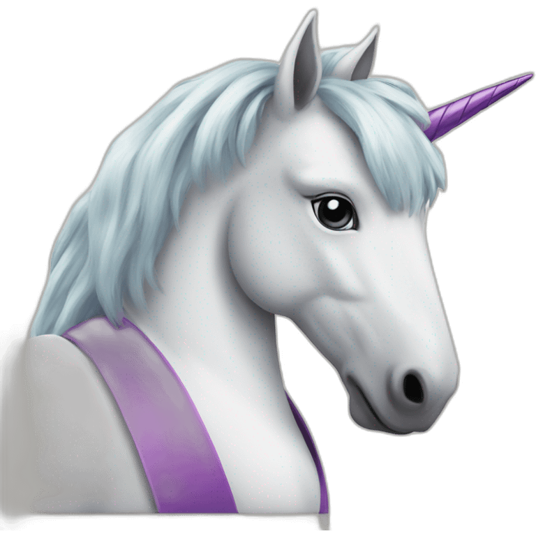 Unicorn holding business card emoji