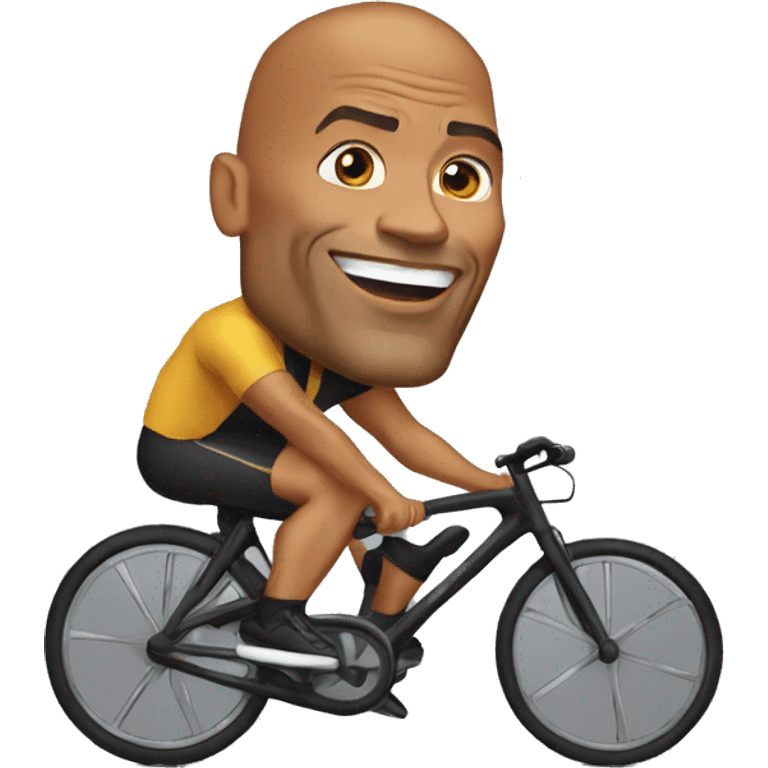 Dwayne Johnson sur un velo emoji