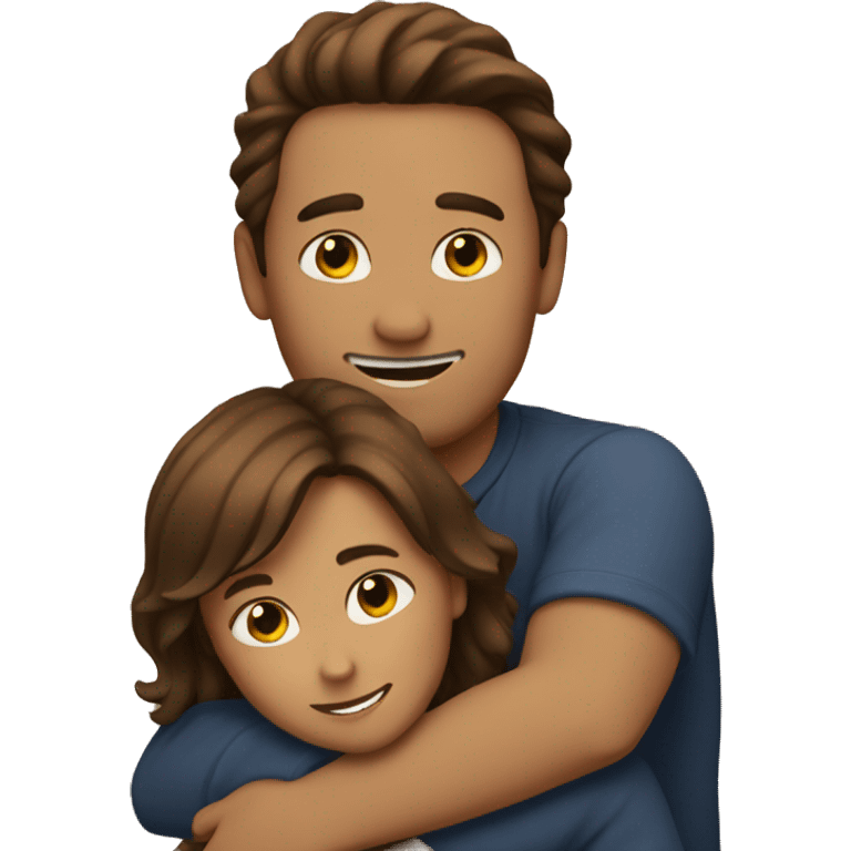 Two people hugging brown hair  emoji