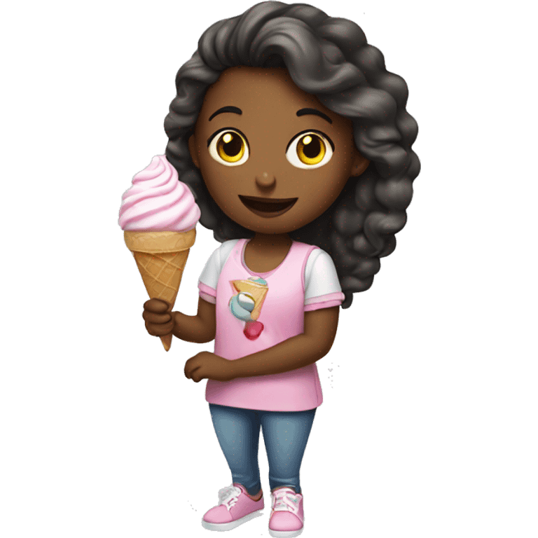 Girl with ice cream emoji