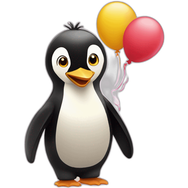 un pinguouin qui fete son anniversaire emoji