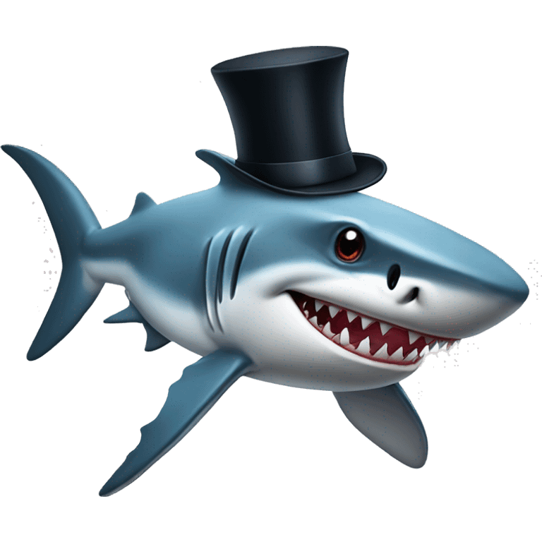 shark with tophat emoji