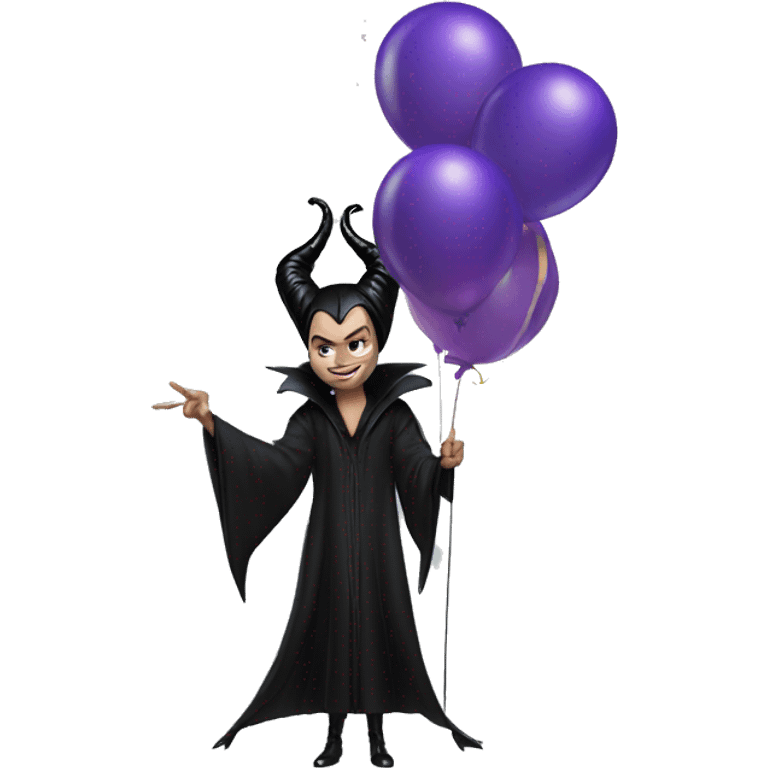 Maleficent with a balloon emoji