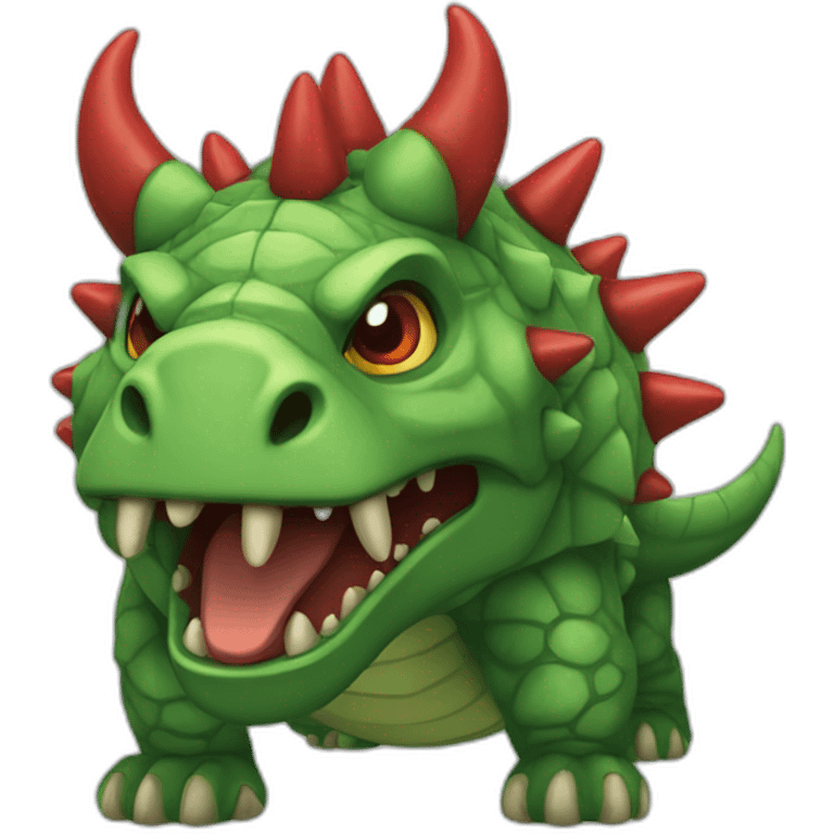 Green Tarasque six paws red horns emoji