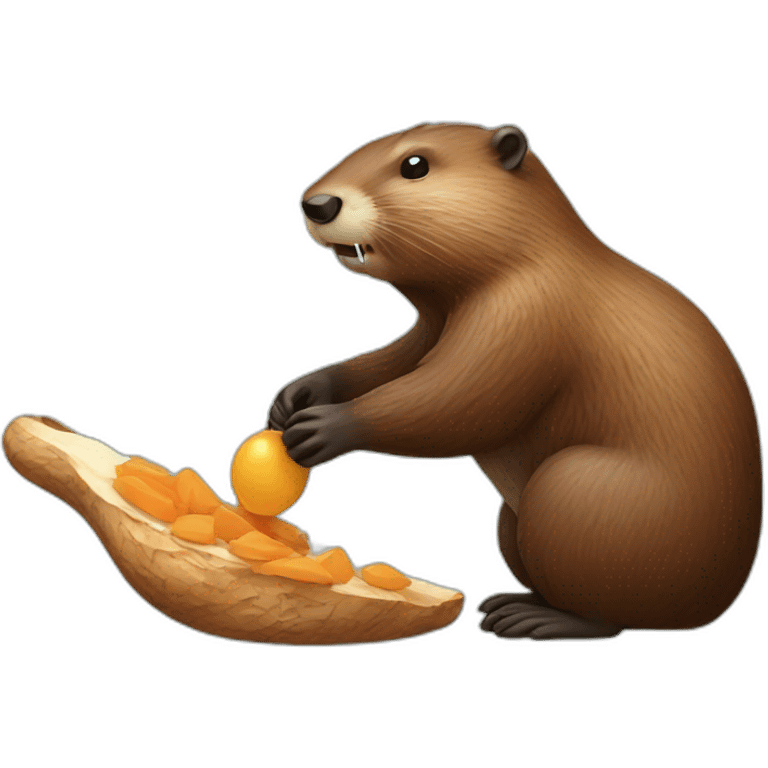 beaver eating emoji