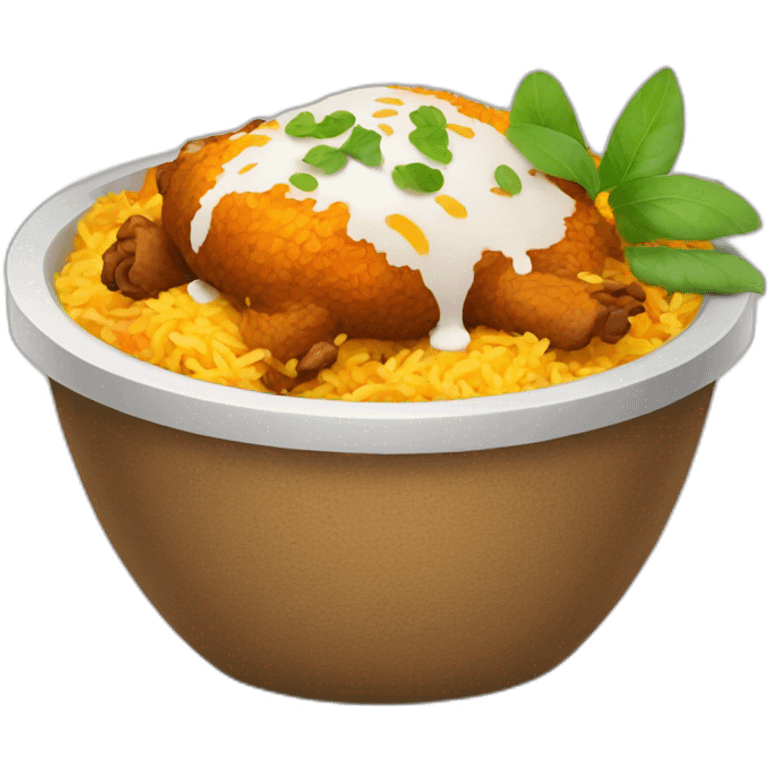 Biryani with leg peice  emoji