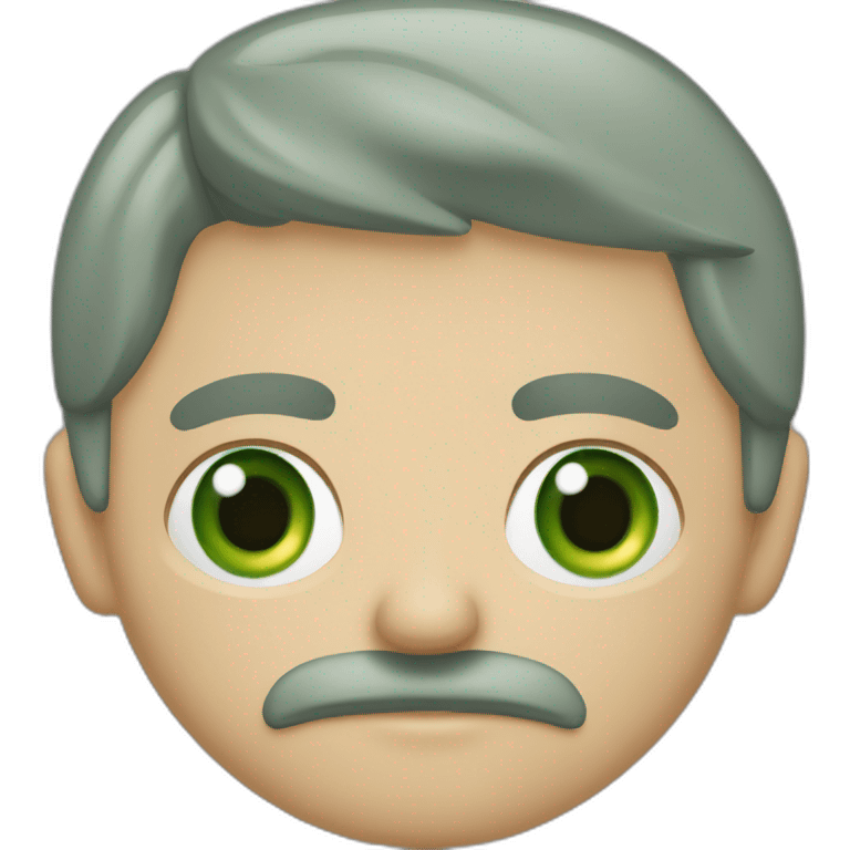 Argentino con ojos verdes pelo muy corto sin bigote emoji