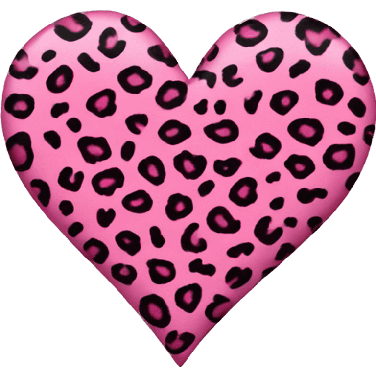 Pink leopard print heart  emoji