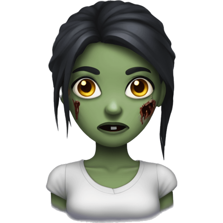 girl zombie, dark hair emoji