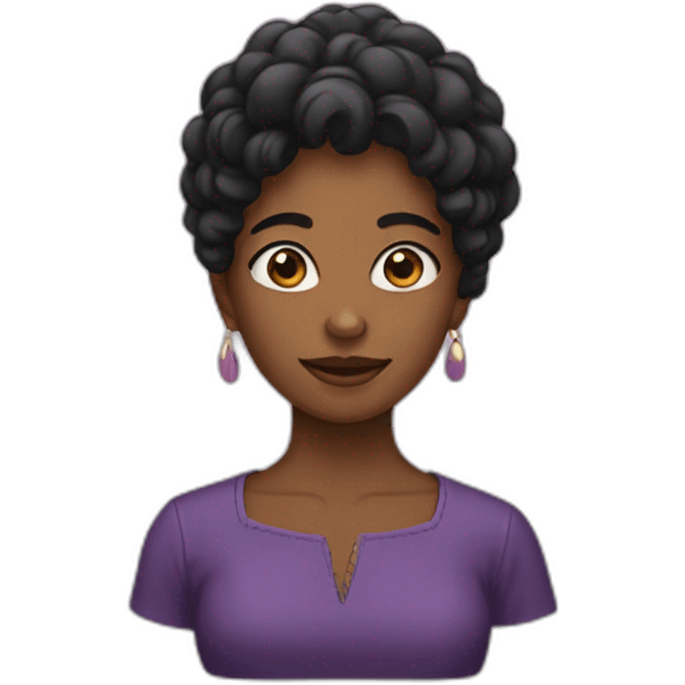 MUJER PELO NEGRA emoji