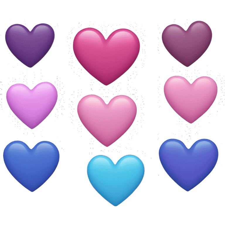 purple, blue and pink heart emoji