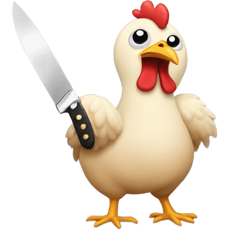 A chicken with a knife  emoji