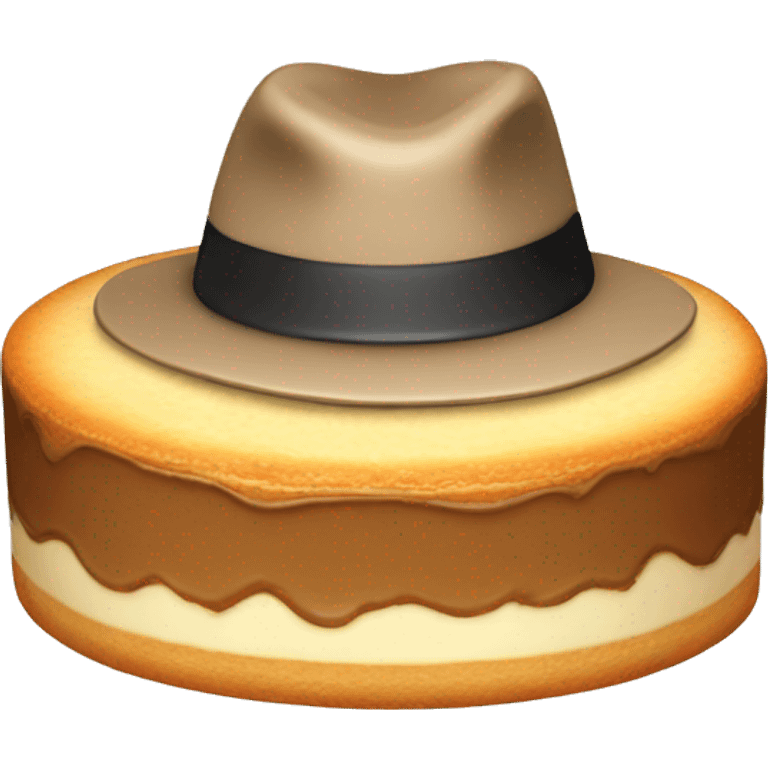 cheesecake with a fedora emoji