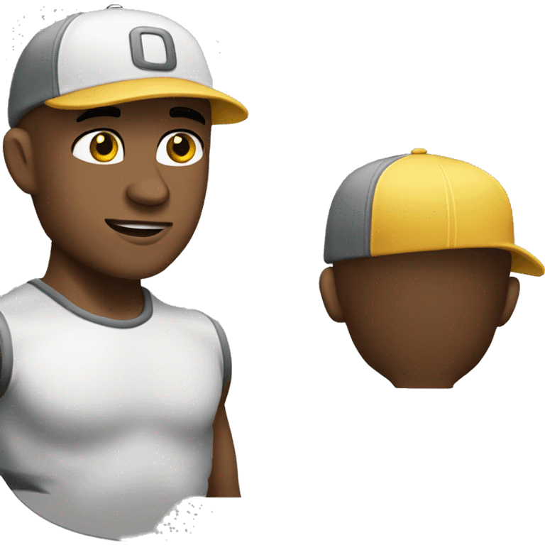 buff man outdoors with baseball cap emoji