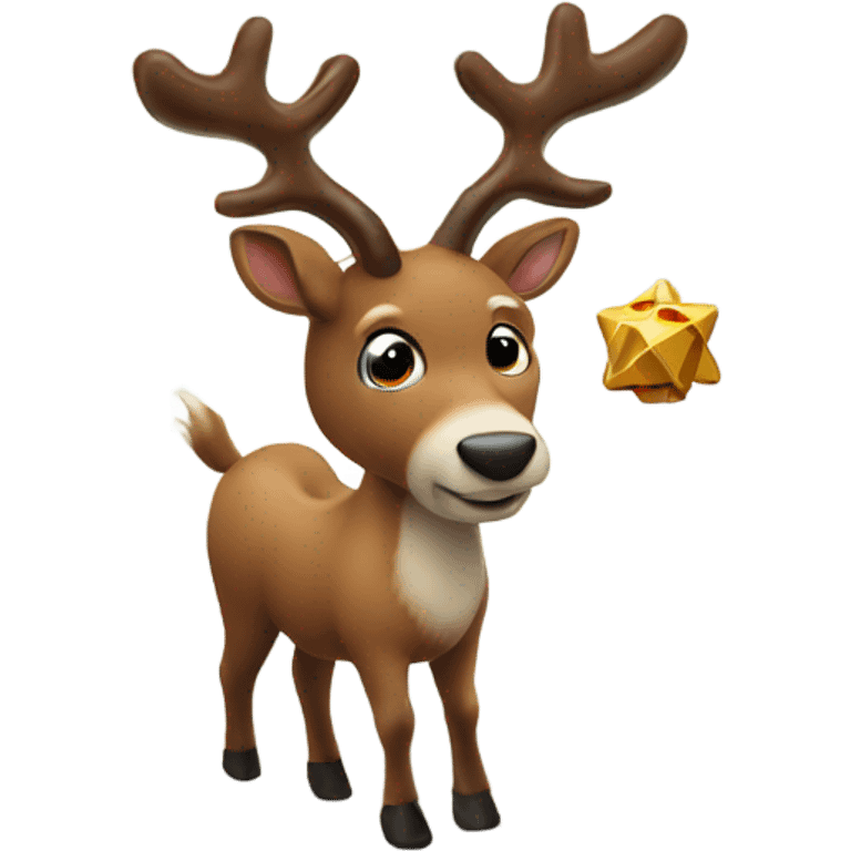 Reindeer spinning dreidel emoji