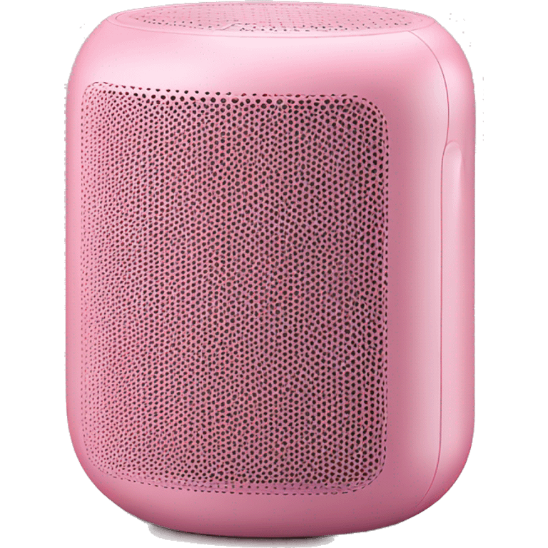 Realistic baby pink portable smart speaker isolated. emoji