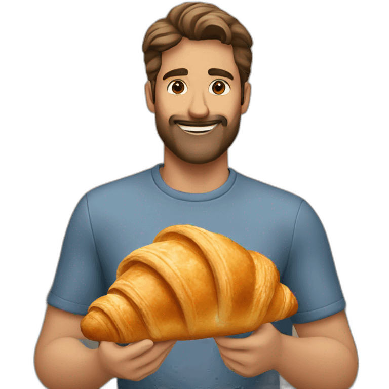 man holding a croissant emoji