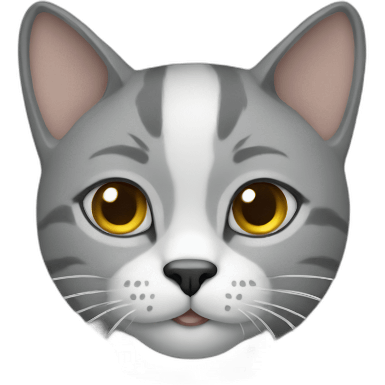 gato gris con blanco emoji