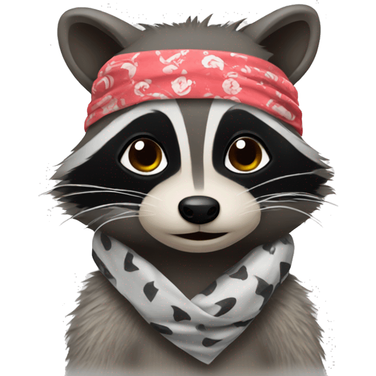 Raccoon wearing bandana emoji