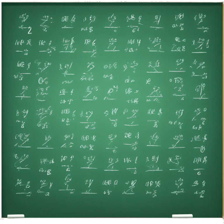 Green chalkboard with math equations written on it emoji