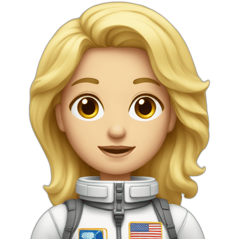 Un astronauta con cara de mujer rubia emoji