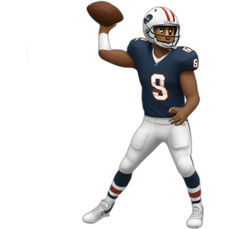 quarterback with striped knee socks throwing emoji