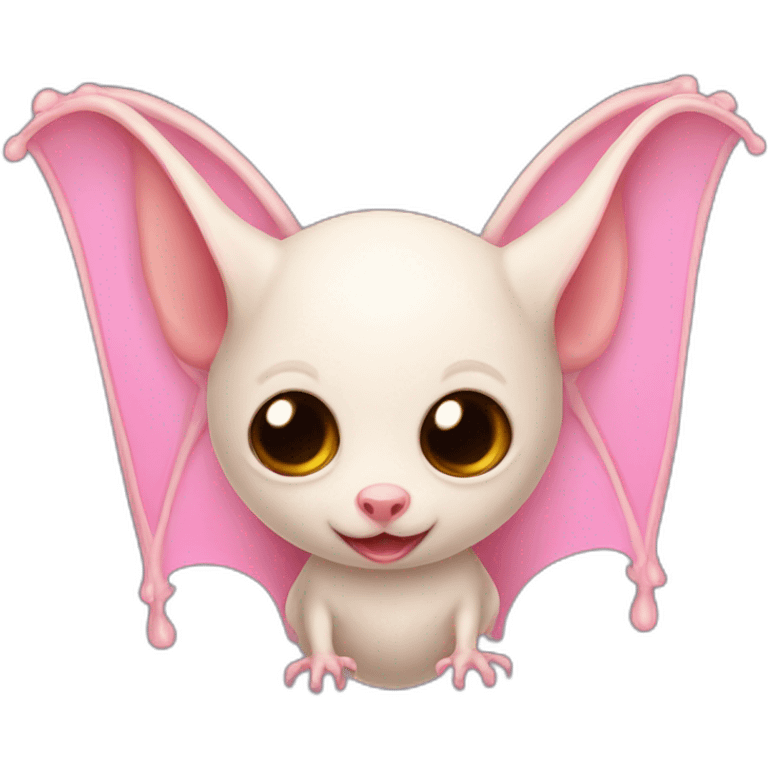 Albinos bat with pink wings emoji