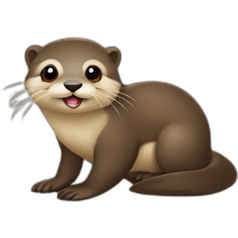 Loutre sur chat emoji