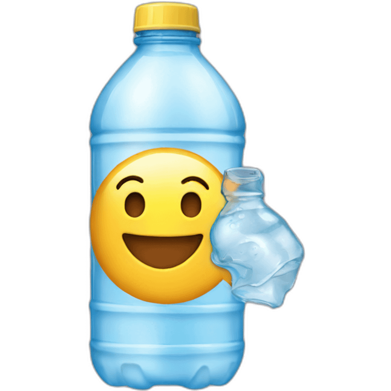 water bottle with stickers emoji