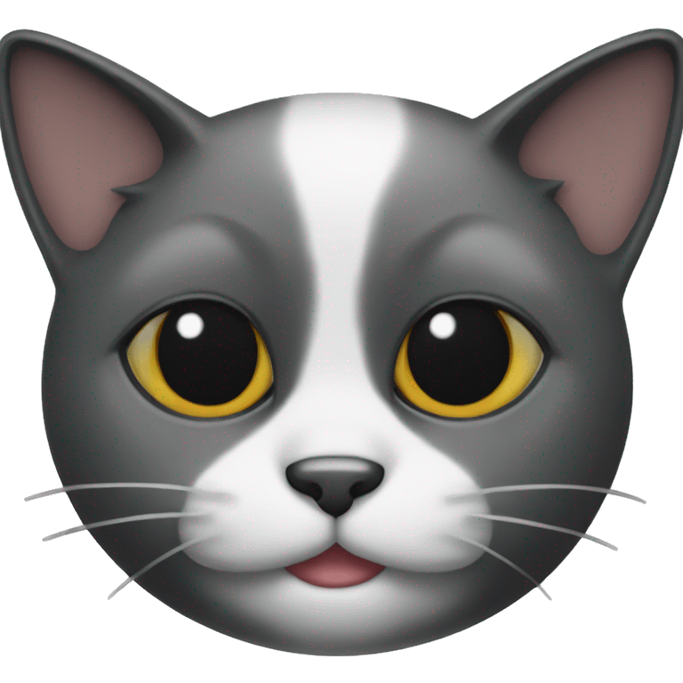 Black cat with white chest and white chin  emoji