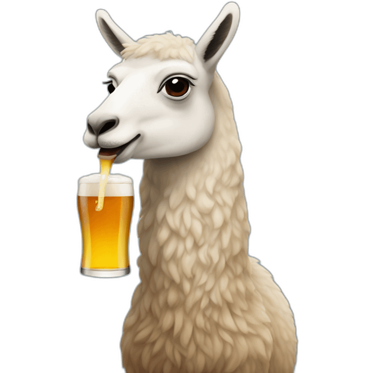 lama drinking beer emoji