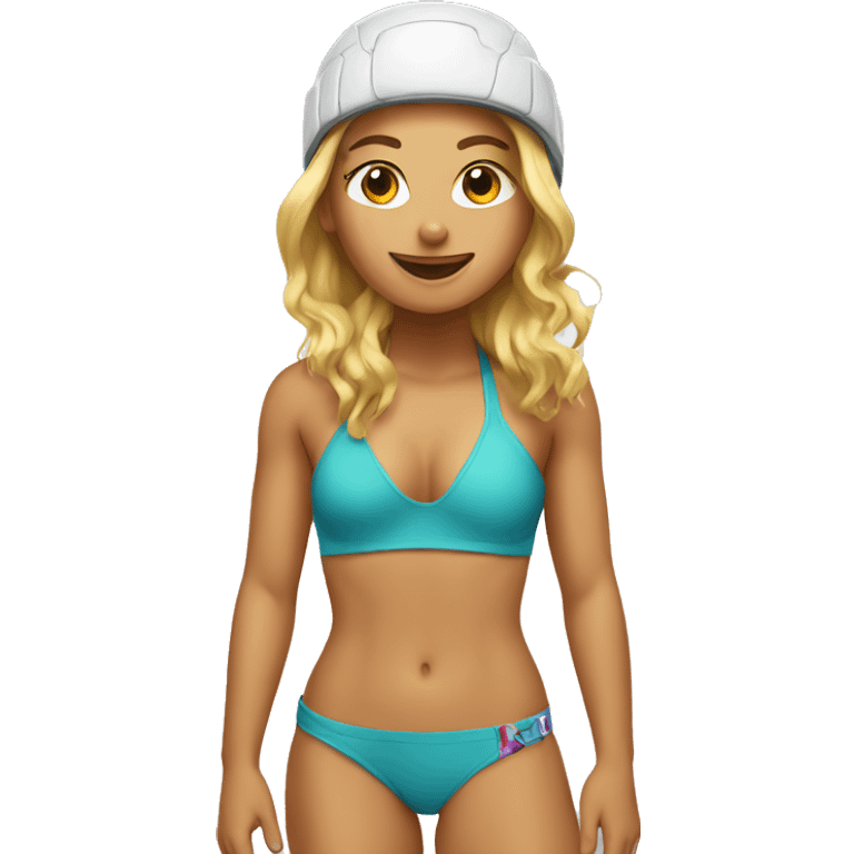 Snowboarder in bikini emoji