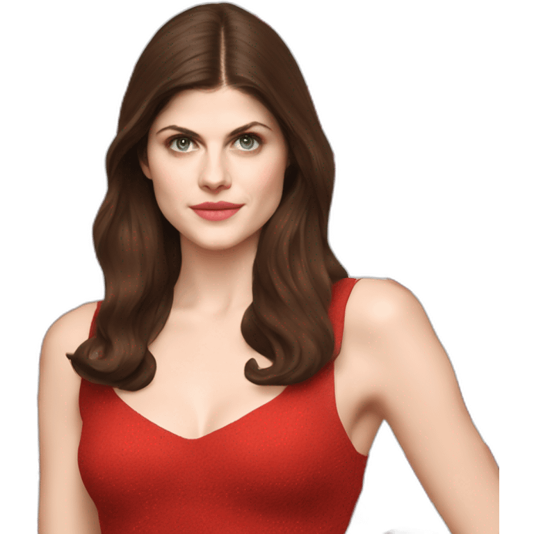 Alexandra Daddario on a red carpet emoji