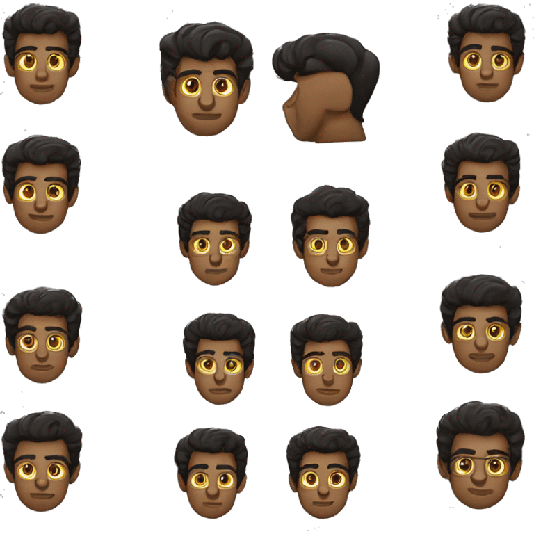 Homem cabelos pretos, olhos pretos, óculos escuro emoji