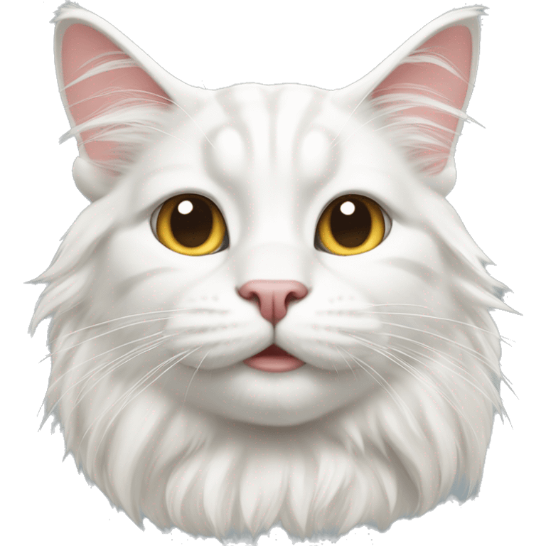 Mainecoon white cat  emoji