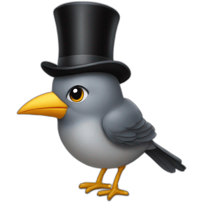 Bird in a top hat  emoji