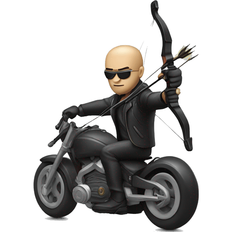 Hitman with a bow and arrow on a motorcycle  emoji