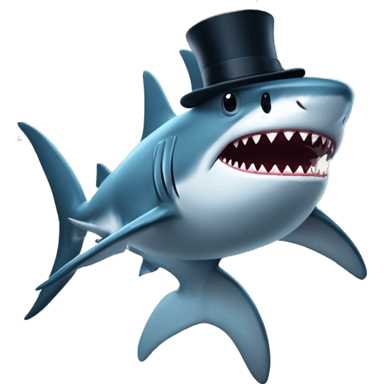 shark with TOPHAT emoji