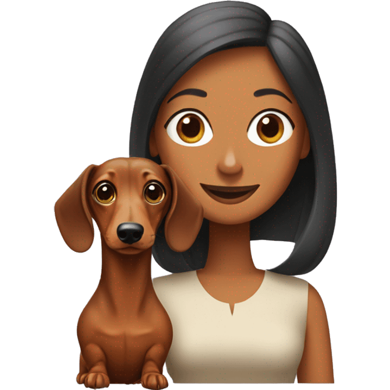 dachshund and woman emoji