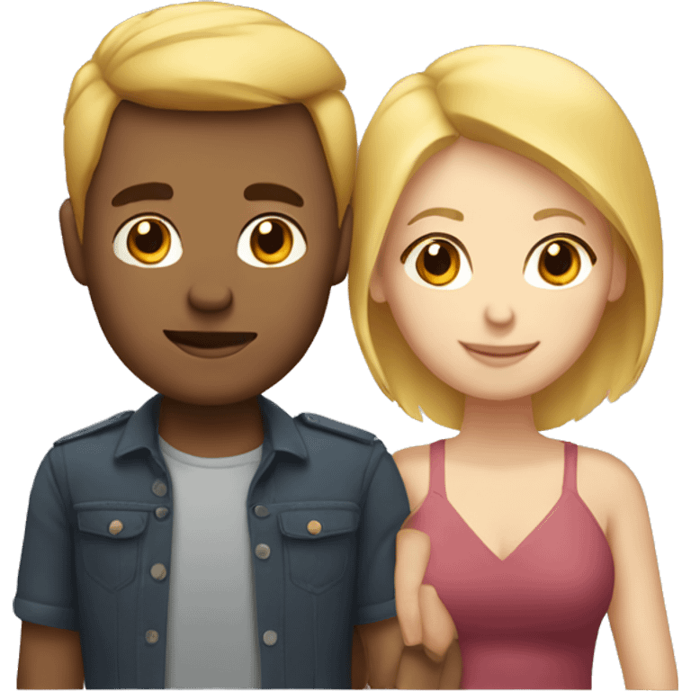 man with red short hair and blonde woman couple  emoji