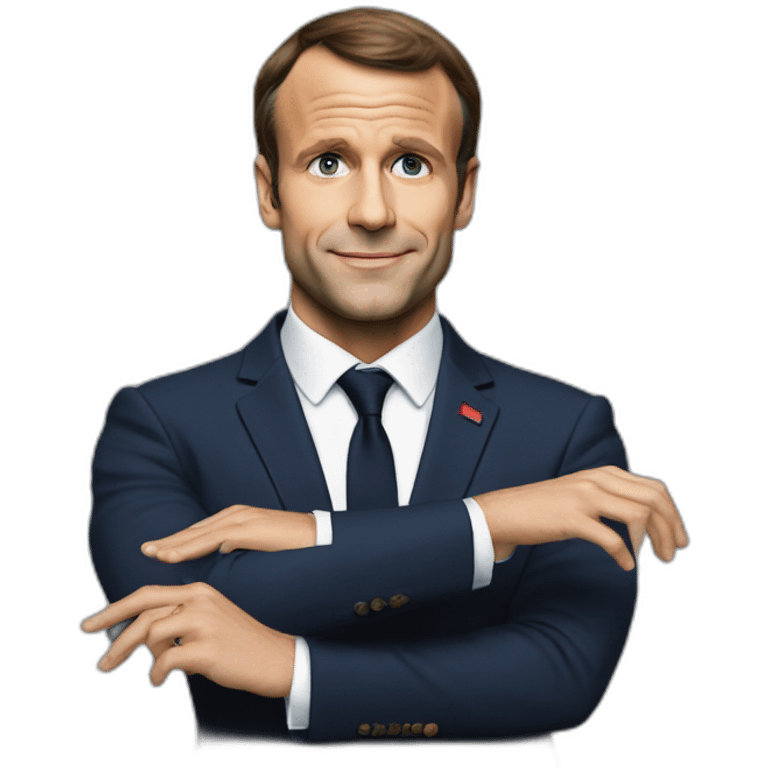 Macron les mains en l’air emoji