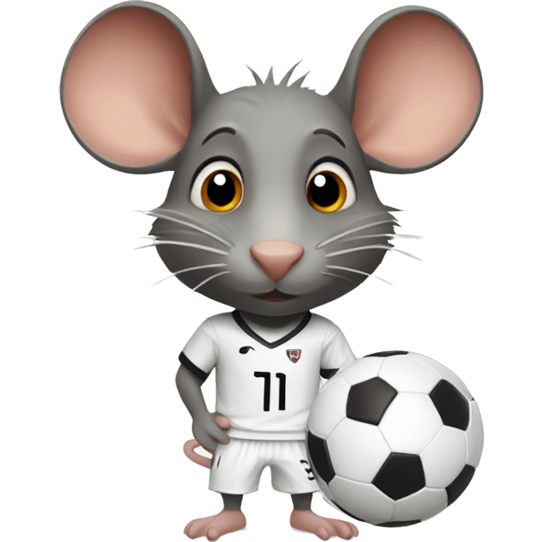 Rat with white soccer kit emoji