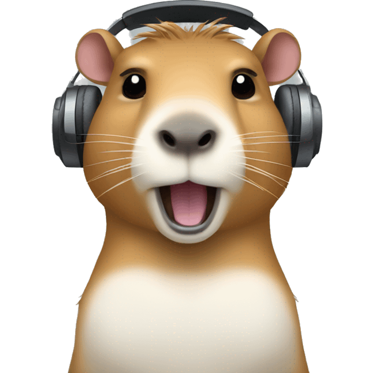 capybara with headphones crossing arms emoji